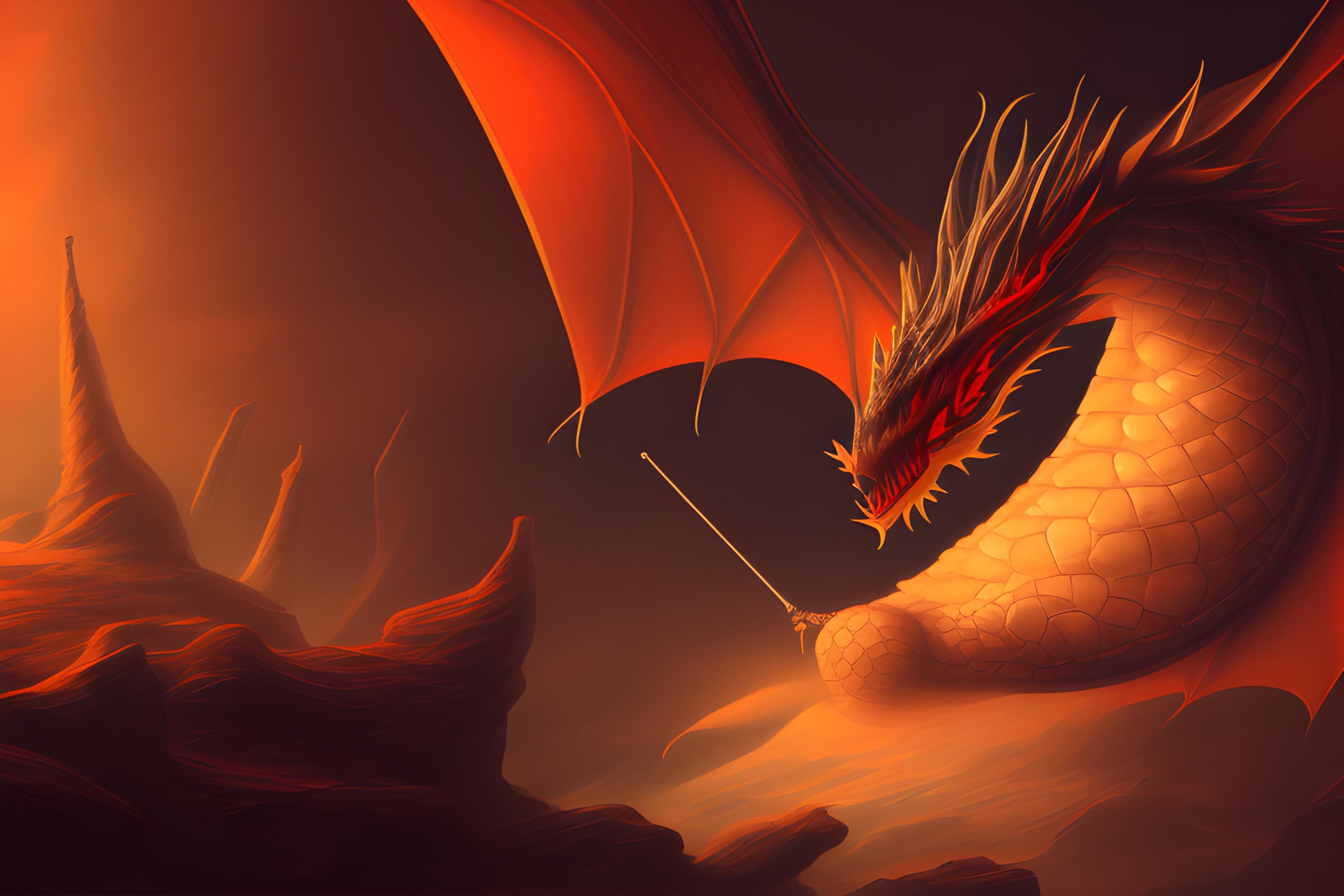 dragon, rouge et noir, solitude et amour
